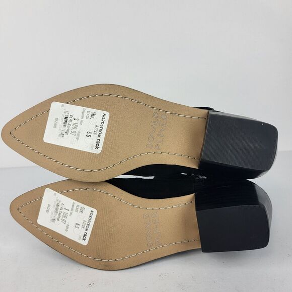 Donald Pliner Gazzi Black Suede Ankle Booties Boots Size 6.5 M - Picture 13 of 14